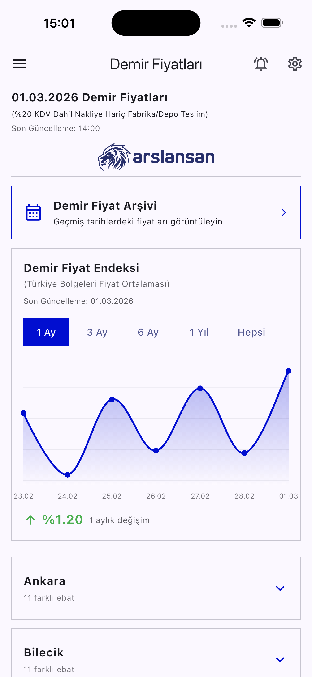 Arslansan Mobil Uygulama ekran 3