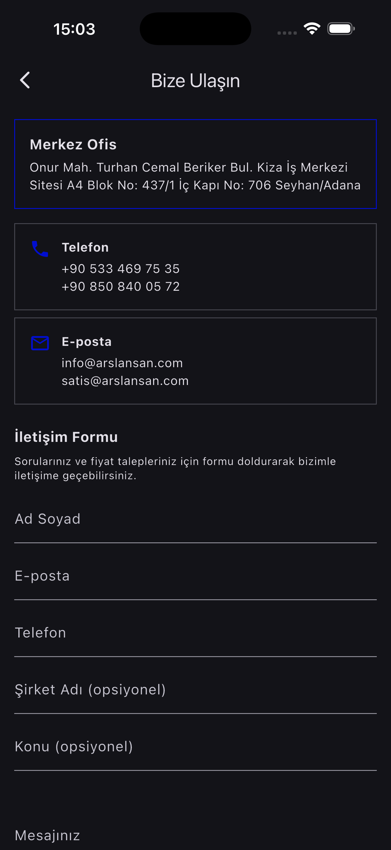 Arslansan Mobil Uygulama ekran 9